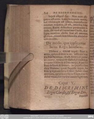 Caput V. De Discrimine Regni Christi, [et] Regni Dei.