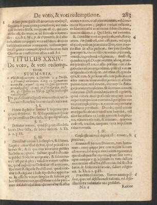 Titulus XXXIV. De voto, & voti redemptione