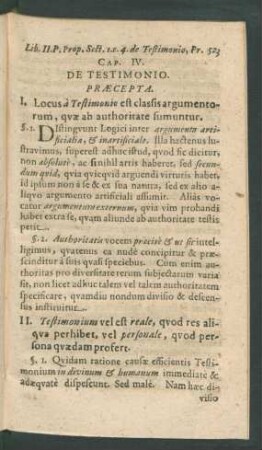 Cap. IV. De Testimonio.