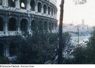 Kolosseum. im Hintergrund das Forum Romanum