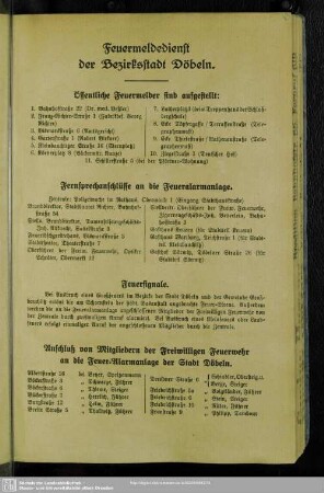 Feuermeldedienst der Bezirksstadt Döbeln