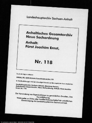 Joachim Ernst an von Haubitz, Siegmund