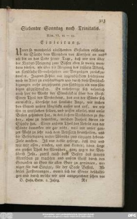 Siebenter Sonntag nach Trinitatis. Röm. VI, 19 - 23.