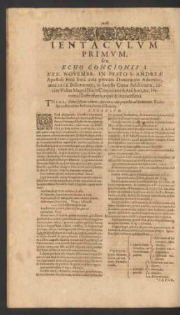 Ientaculum Primum, seu Echo Concionis I. ...