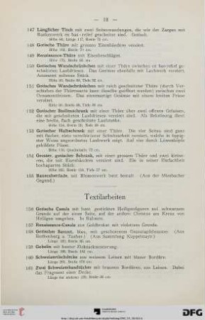 Textilarbeiten (Nr. 156-163)