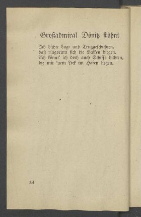 Großadmiral Dönitz stöhnt
