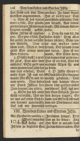 VIII. Von dem Leiden und Sterben Jesu.
