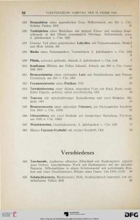 Verschiedenes (Nr. 669-685)