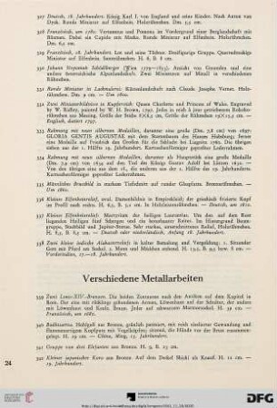 Verschiedene Metallarbeiten (Nr. 339-366)
