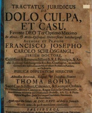 Tractatus Juridicus De Dolo, Culpa Et Casu
