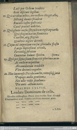 Psalmus CXLVIII. Laudate Dominum de celis