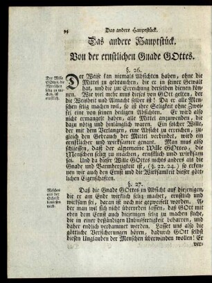 Das andere Hauptstück. Von der ernstlichen Gnade GOttes