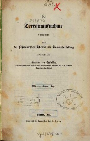 Die Terrainaufnahme : rationell aus der Lehmann'schen Theorie der Terraindarstellung entwickelt