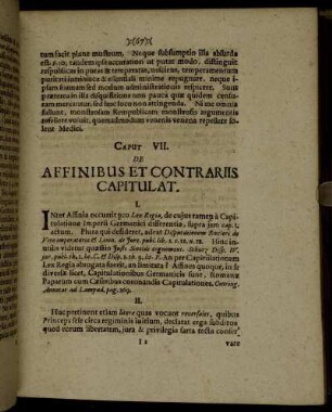 Caput VII. De Affinibus Et Contrariis Capitulat.