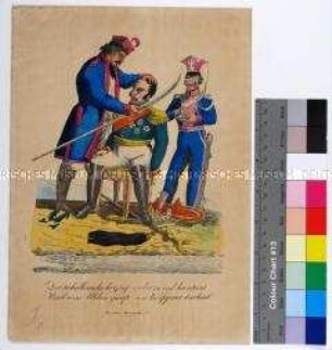 Karikatur auf den russischen Feldmarschall Hans Karl Graf von Diebitsch-Zabalkanskij