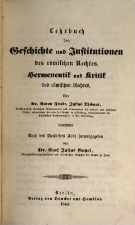 A. Fr. Just. Thibaut's Juristischer Nachlaß, 2