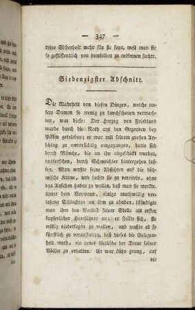 Siebenzigster Abschnitt.