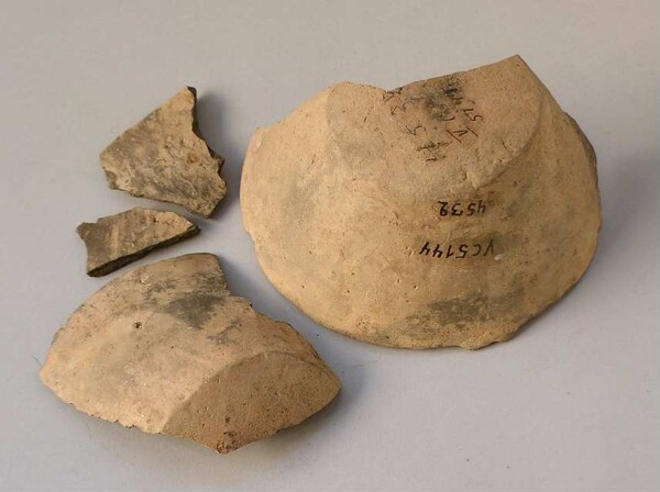 Fragments of a clay bowl