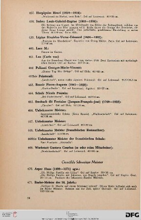 Gemälde Schweizer Meister (Nr. 470-503)