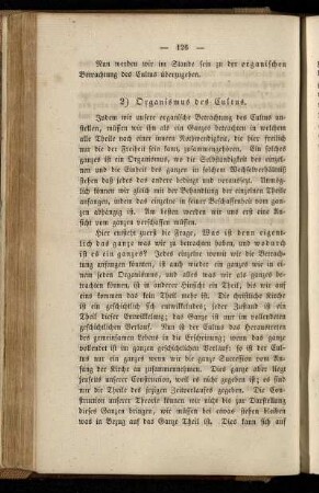 2) Organismus des Cultus