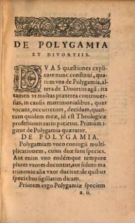 Tractatio de Polygamia et divortiis