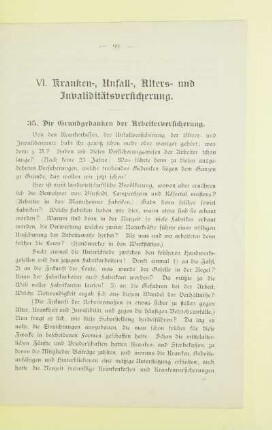 VI. Kranken-, Unfall-, Alters- und Invaliditätsversicherung