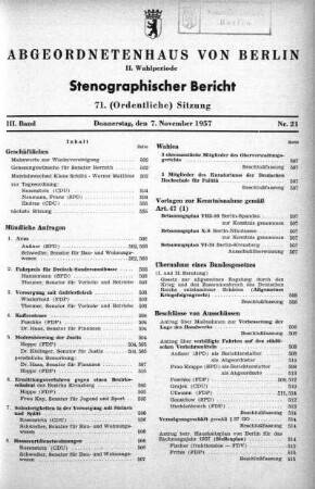 Nr. 21 (71), 7. November 1957