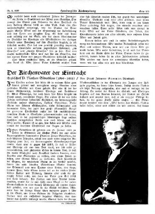 Der Kirchenvater der Eintracht : Erzbischof D. Nathan Söderblom (1866 – 1931)