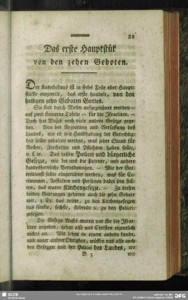 Das erste Hauptstük von den zehen Geboten