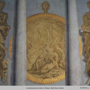 Innendekoration mit Adonis' Abschied von Venus : Scheinarchitektur und mythologischen Szenen der Geschichte Dianas