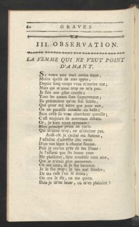 III. Observation.