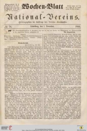 Wochen-Blatt des National-Vereins