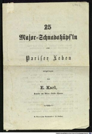 25 Major-Schnadahüpf'ln aus Pariser Leben