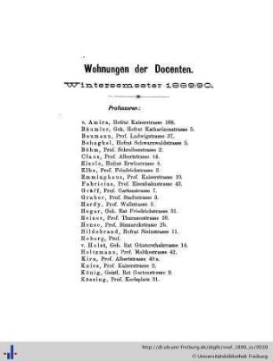 Wohnungen der Docenten.