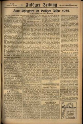 Zweite Ausgabe vom Sonntag, den 31. Mai 1925.