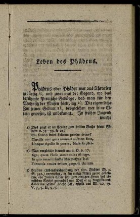 Leben des Phädrus.