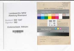 Entnazifizierung Wilhelm Eickenscheidt , geb. 28.10.1902 (Architekt)