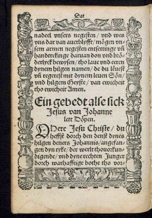 Ein gebedt alse sick Jesus van Johanne lett Döpen.