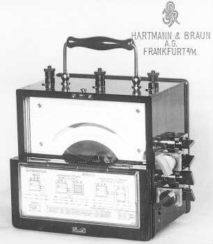 Transportables Präzisionsinstrument von Hartmann & Braun : Technikgeschichte | Physik | Elektrizität | Elektrische Meßinstrumente