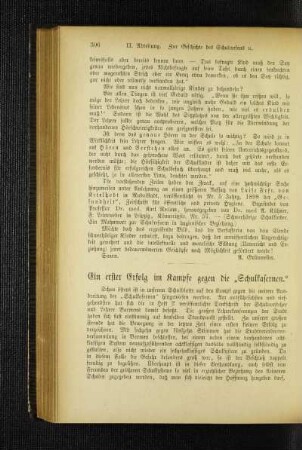 ¬Ein¬ erster Erfolg im Kampfe gegen die "Schulkasernen"