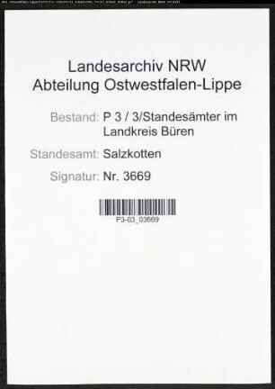 Heiratsregister Standesamt Salzkotten