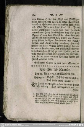 Ehe-Viertel-Stunde, den 22. Aug. 1745. in Marienborn
