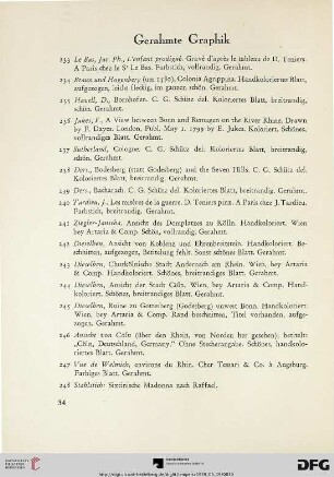 Gerahmte Graphik (Nr. 233-248)