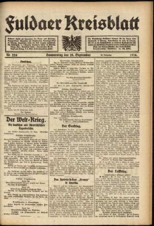 Ausgabe vom Donnerstag, den 28. September 1916.