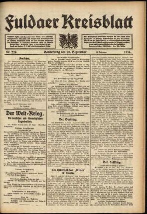 Ausgabe vom Donnerstag, den 28. September 1916.