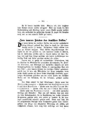 "Zum inneren Frieden des deutschen Volkes"
