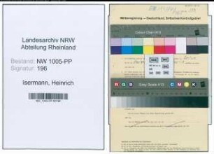 Entnazifizierung Heinrich Isermann , geb. 26.06.1898 (Schlosser)