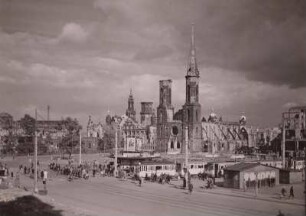 Postplatz, Wallstraße, Schweriner Straße : Dresden, Straßenbahnverkehr, Postplatz