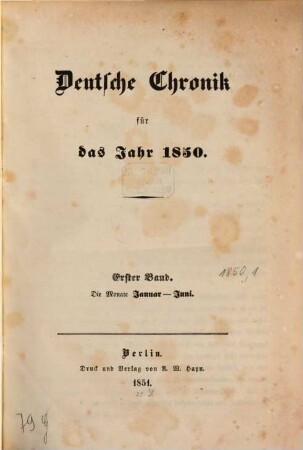 Deutsche Chronik. 1850, 1850 (1851)