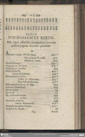 Index Personarum Et Rerum